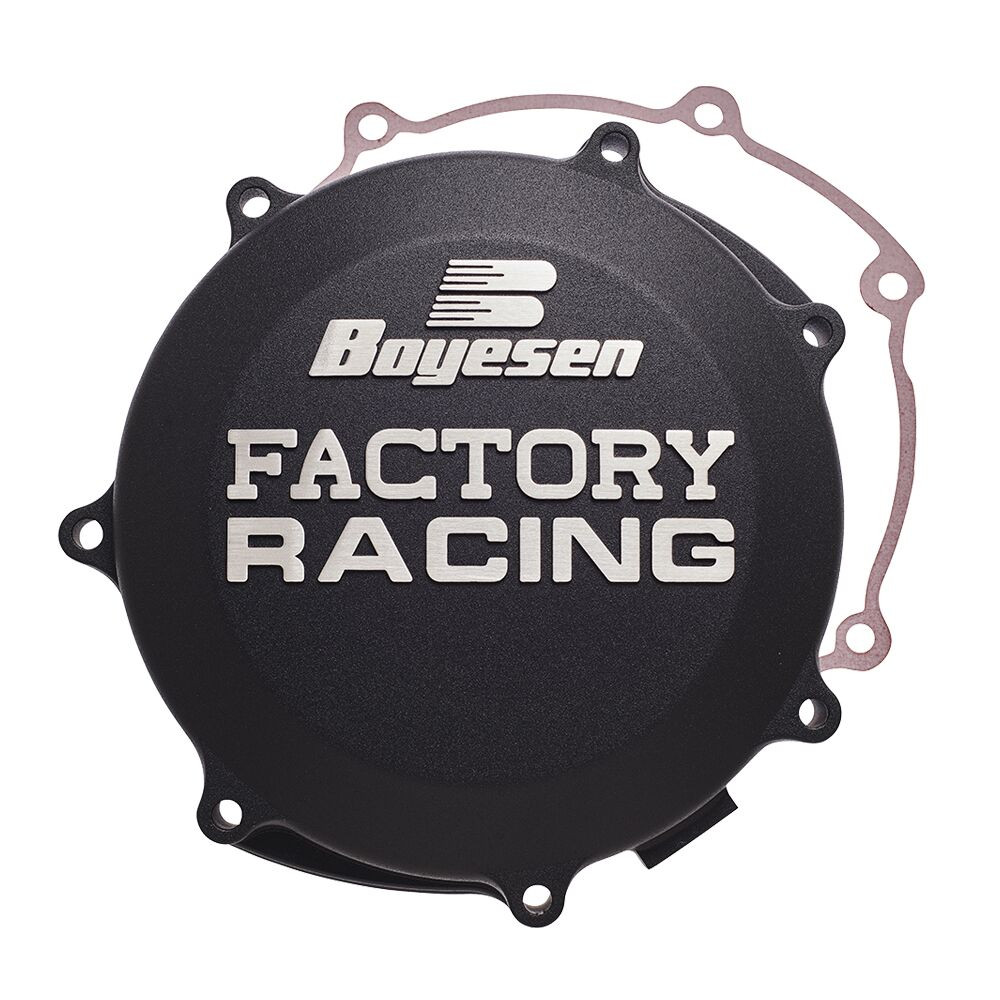 Couvercle de carter d'embrayage BOYESEN Factory Racing noir Yamaha YZ250