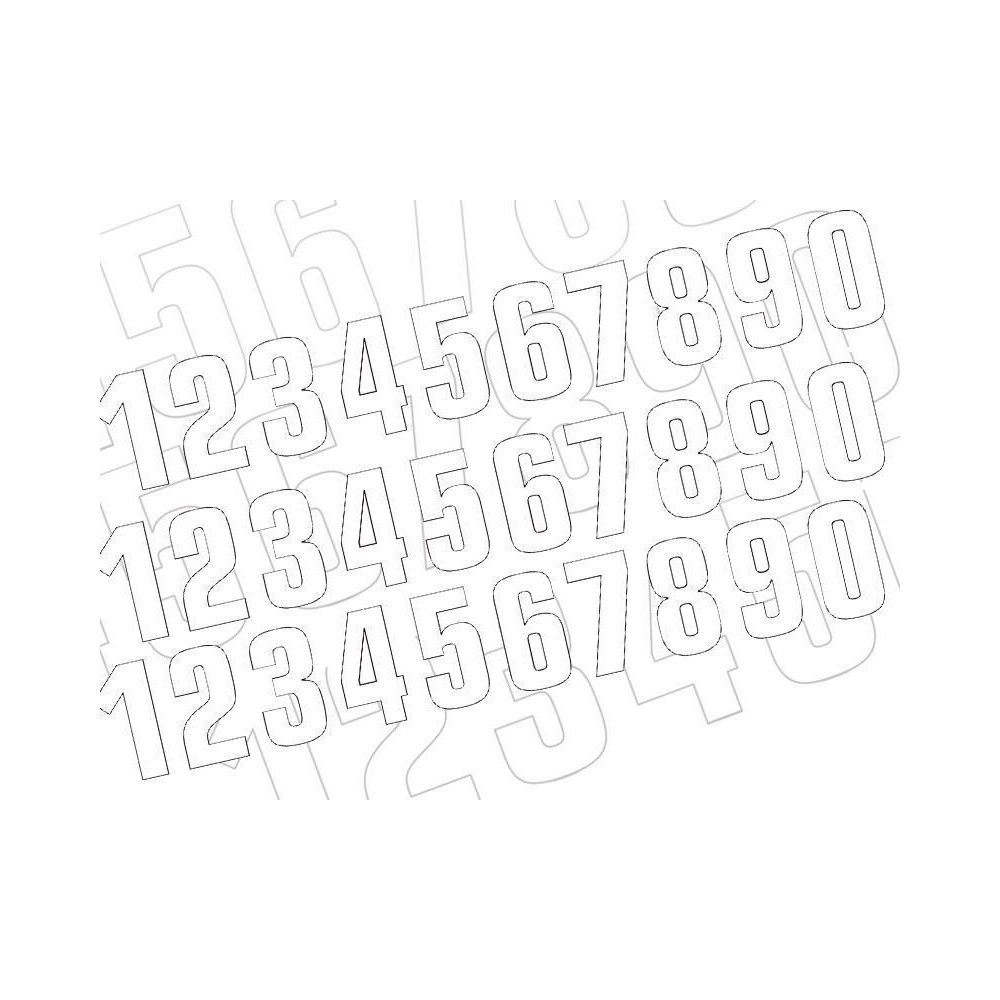 Numéro de course 0 BLACKBIRD 16x7,5cm blanc