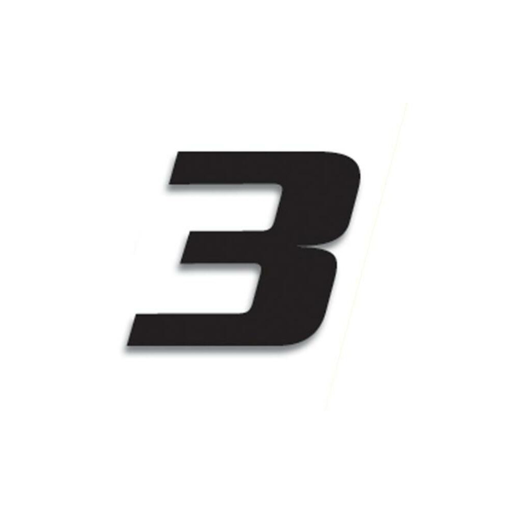 Numéro de course 3 BLACKBIRD 20x25cm noir