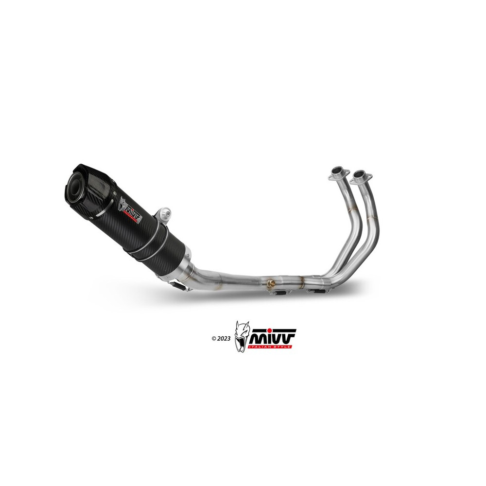 Ligne complète MIVV GP noir embout carbone - Yamaha MT-07 2014-20