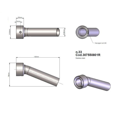 Pièce de rechange échappement Leovince 307550801R - Honda / KTM / Yamaha