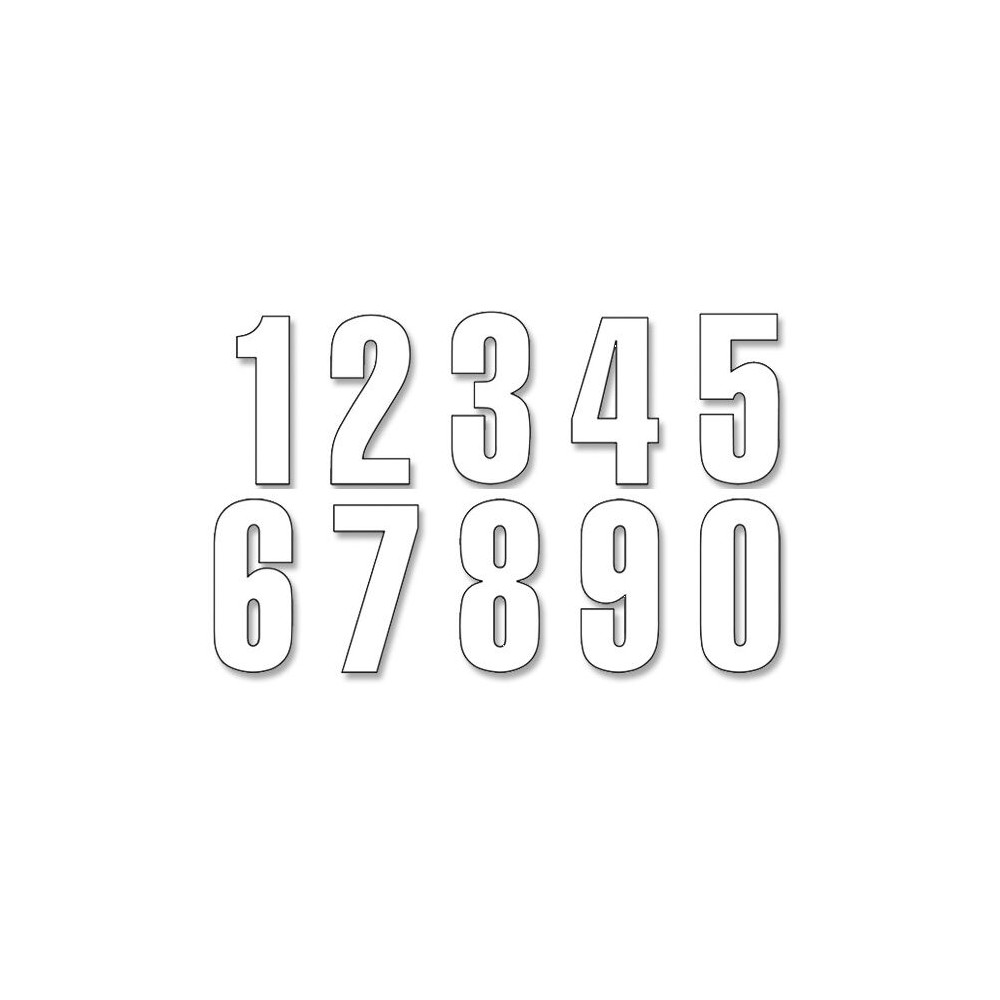 Kit numéro de 0 à 9 13x7cm blanc