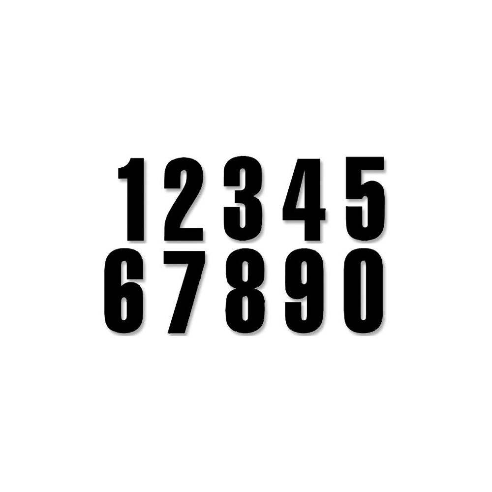 Kit numéro de 0 à 9 13x7cm noir