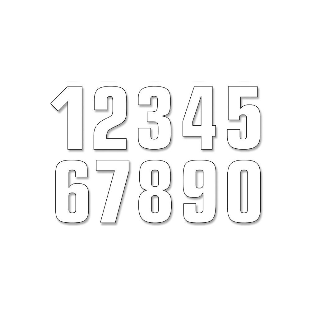 Kit numéro de 0 à 9 16x7cm blanc