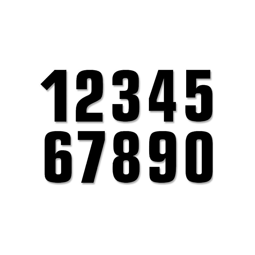 Kit numéro de 0 à 9 16x7cm noir