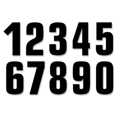 Kit numéro de 0 à 9 16x7cm noir