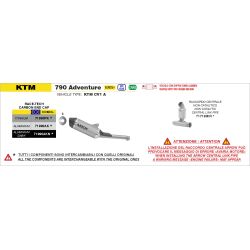 Raccord centrale Arrow Racing - Husqvarna 801 / KTM 790 ADV
