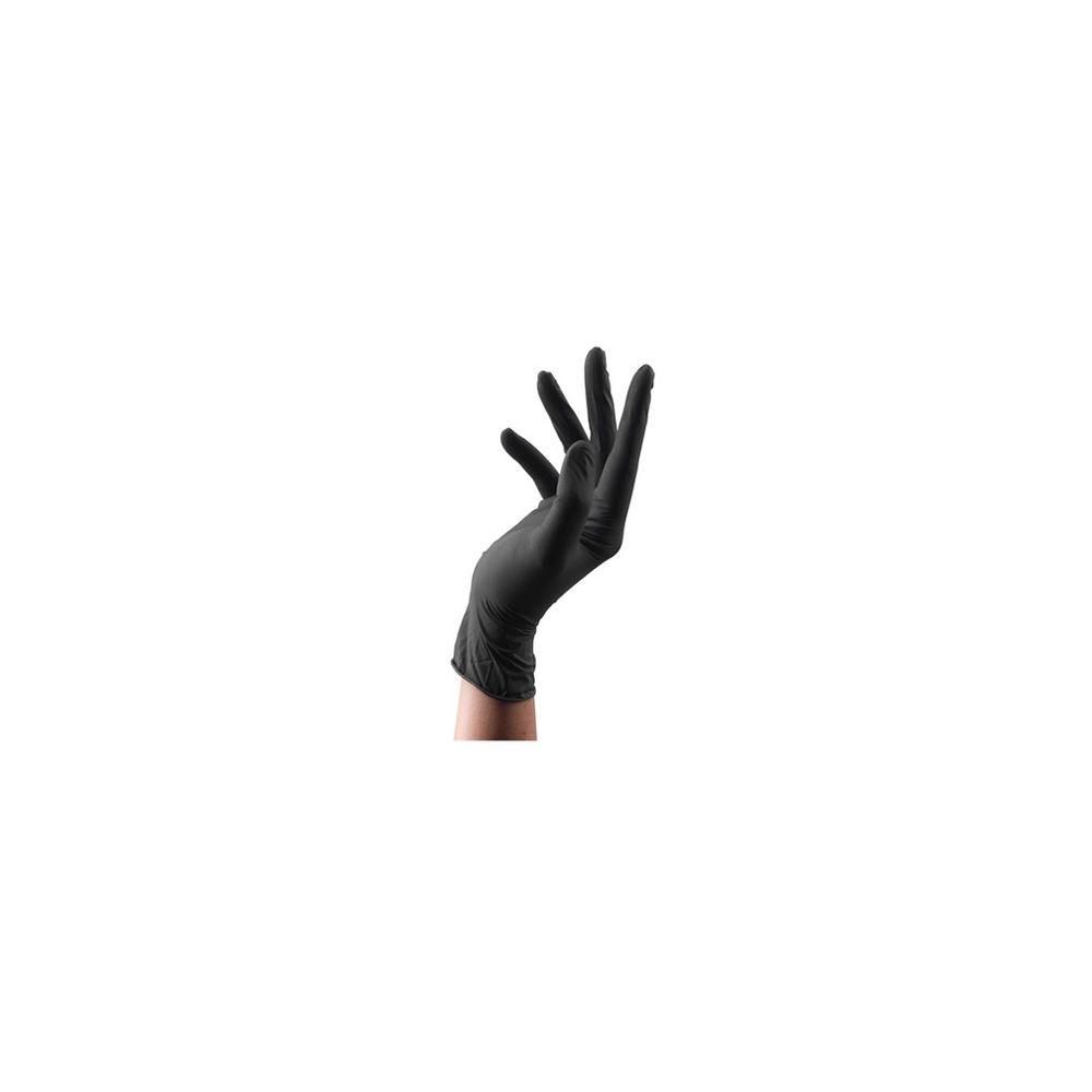 Gants mécanicien - gants Nitrile noir boite de 100 - Taille XL