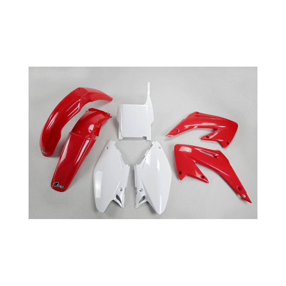 Kit plastique UFO couleur origine rouge/blanc Honda CR125R/250R