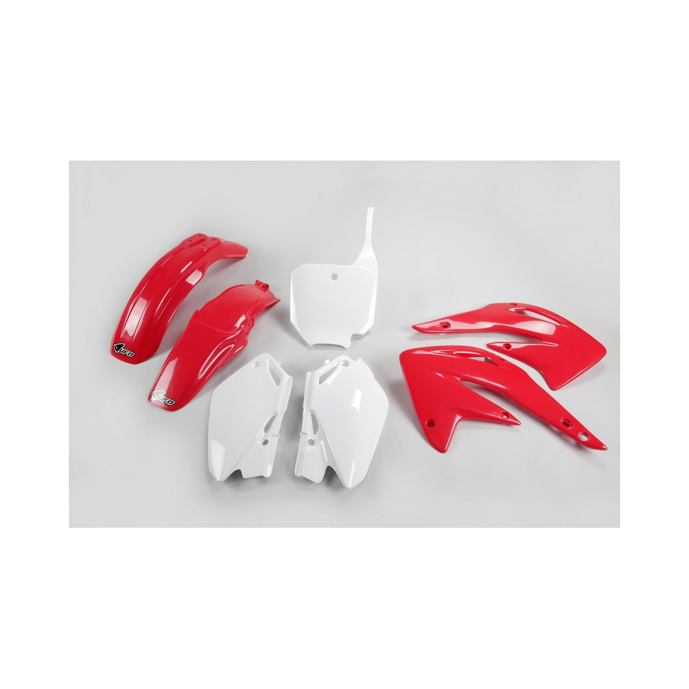 Kit plastique UFO couleur origine rouge/blanc Honda CR85R/RB