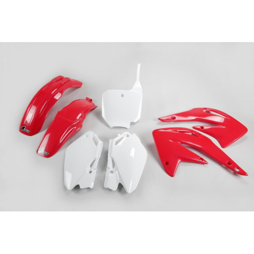 Kit plastique UFO couleur origine rouge/blanc Honda CR85R/RB