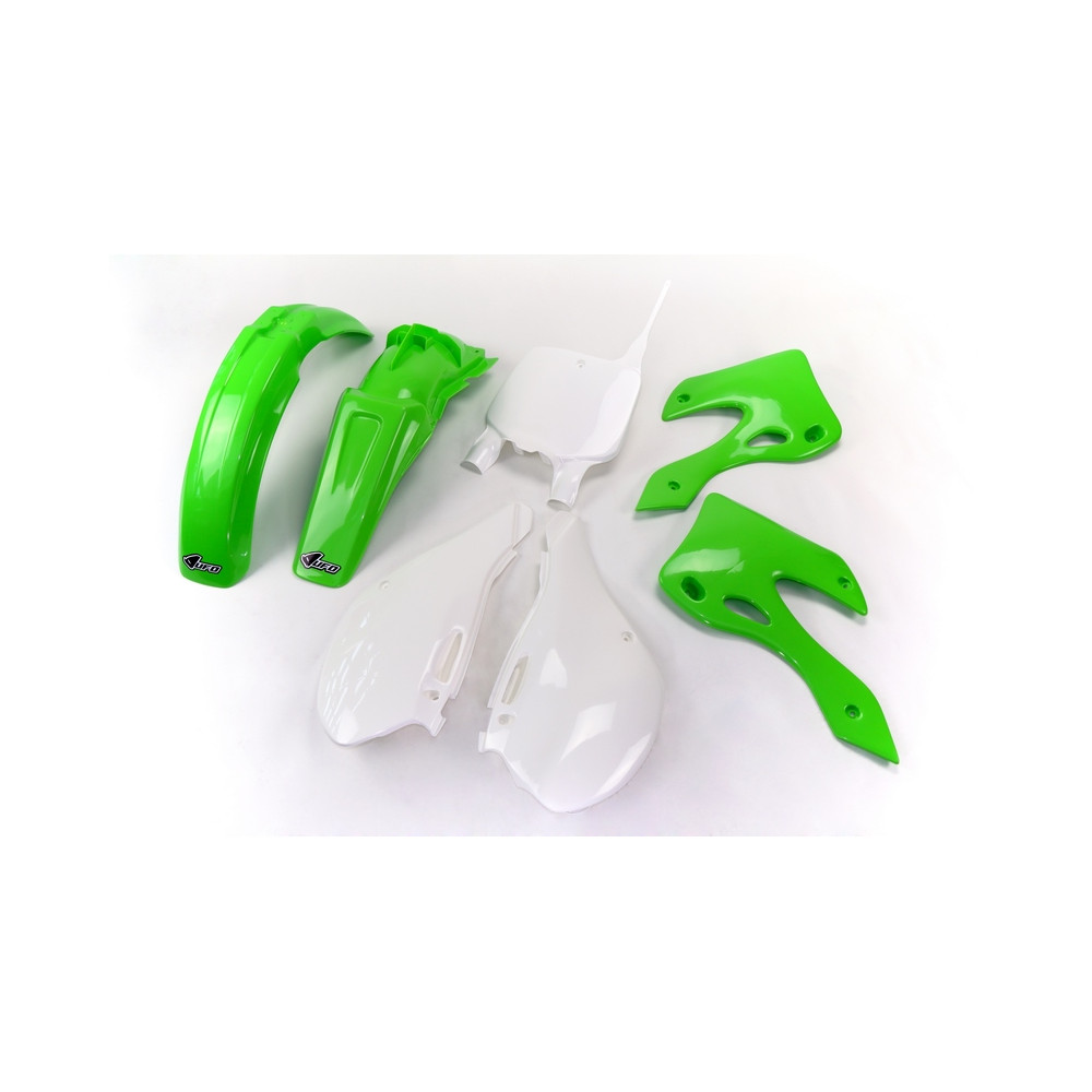 Kit plastique UFO couleur origine vert/blanc Kawasaki KX 125/250 99-02