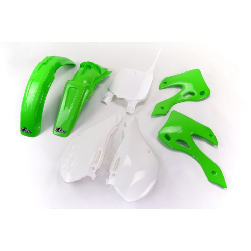 Kit plastique UFO couleur origine vert/blanc Kawasaki KX 125/250 99-02