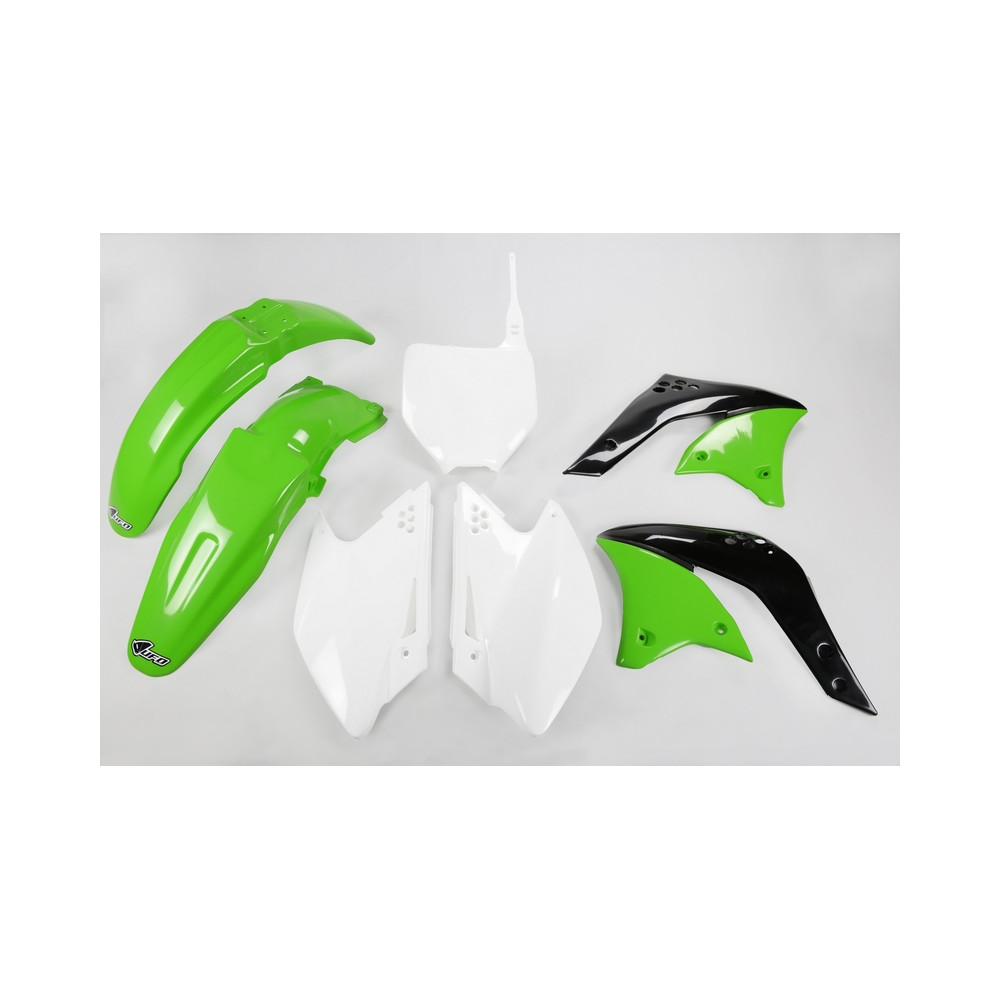 Kit plastique UFO couleur origine vert/blanc Kawasaki KX250F 06-08