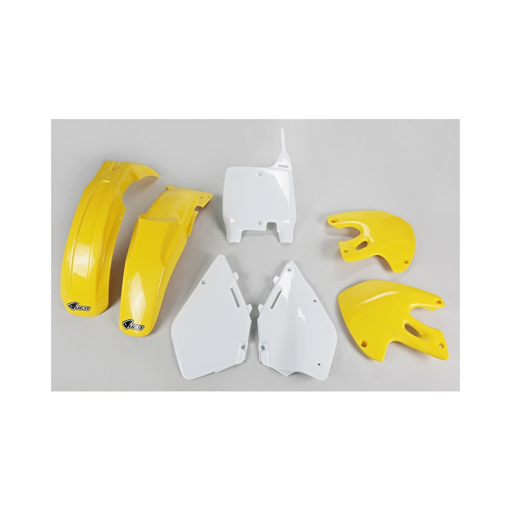 Kit plastique UFO couleur origine jaune/blanc Suzuki RM125/250