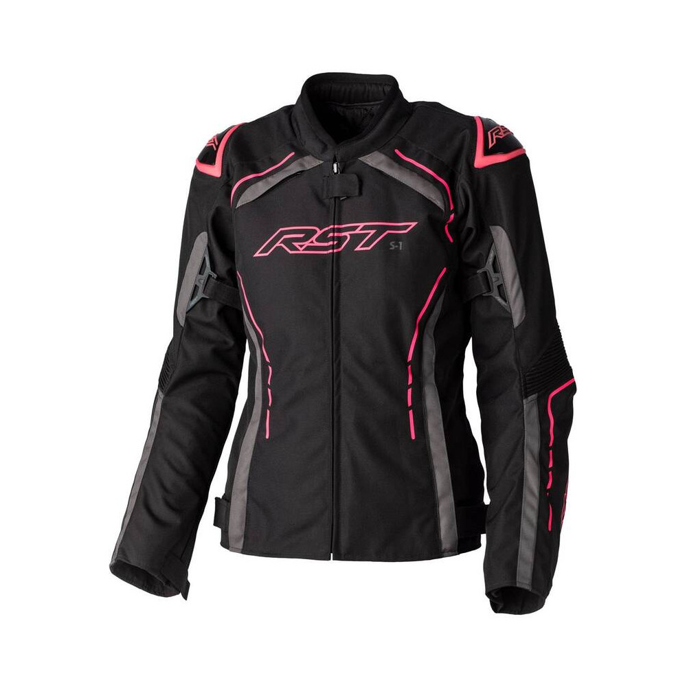 Veste femme RST S1 CE textile - noir/rose fluo taille XS