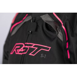 Veste femme RST S1 CE textile - noir/rose fluo taille XS