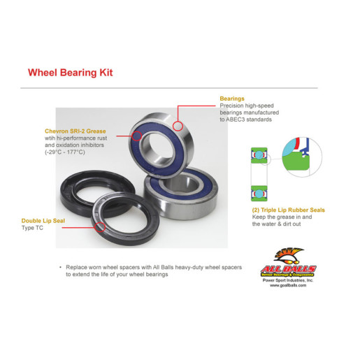 Kit roulements de roue arrière ALL BALLS Suzuki RG125/RGV125