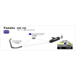 Ligne complète Arrow Jet Race Noir - Yamaha XSR 700 MT-07 Tracer 7 GT