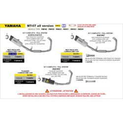 Ligne complète Arrow Racing Thunder Noir - Yamaha 700 MT-07 2025