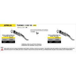 Echappement Arrow Pista raccord Titane - Aprilia Tuono 1100 V4