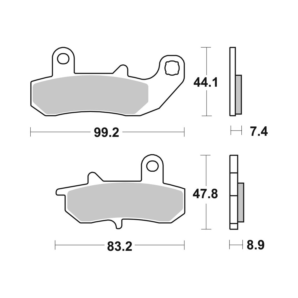 Plaquettes de frein BREMBO route métal fritté - 07SU17SP