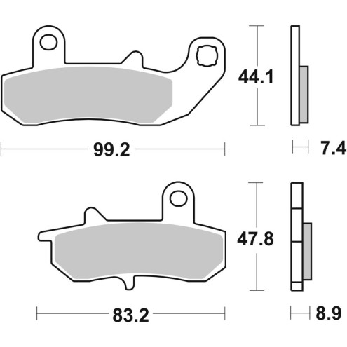 Plaquettes de frein BREMBO route métal fritté - 07SU17SP