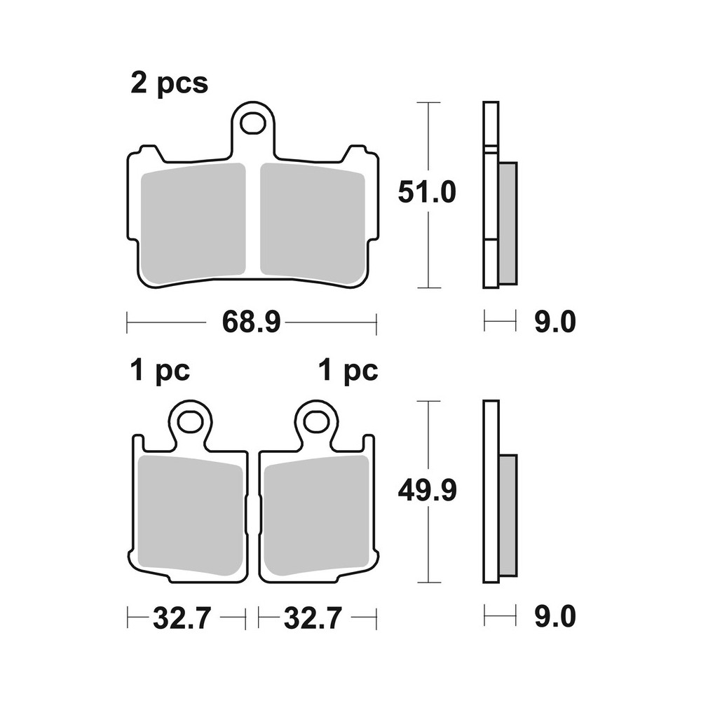Plaquettes de frein BREMBO route métal fritté - 07HO37SA