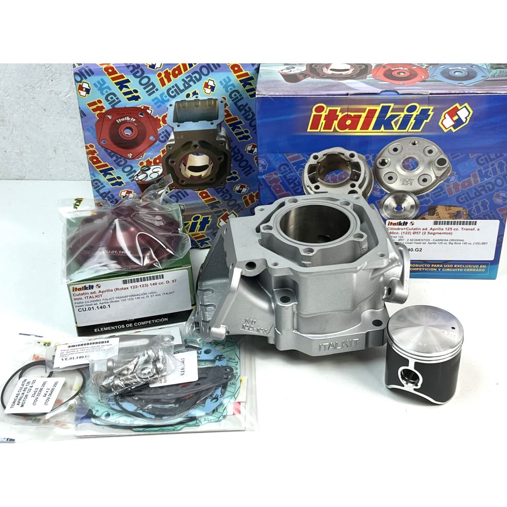 Kit cylindre Italkit 140 bi-segment + dome - Aprilia 125 Rotax 122