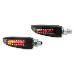 Feux arrière/clignotants LED HIGHSIDER pro - Arc - noir/fumé - homologué E - la paire