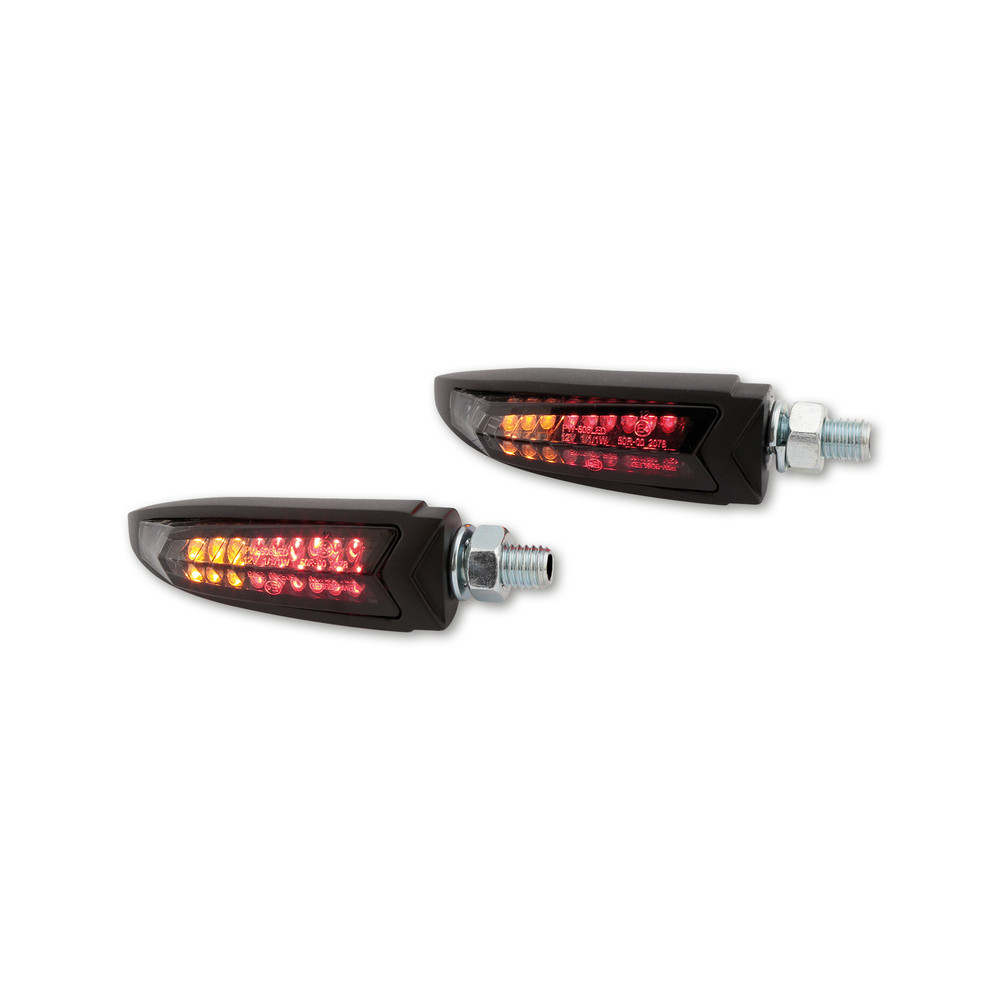 Feux arrière/clignotants LED HIGHSIDER pro - Arc - noir/fumé - homologué E - la paire