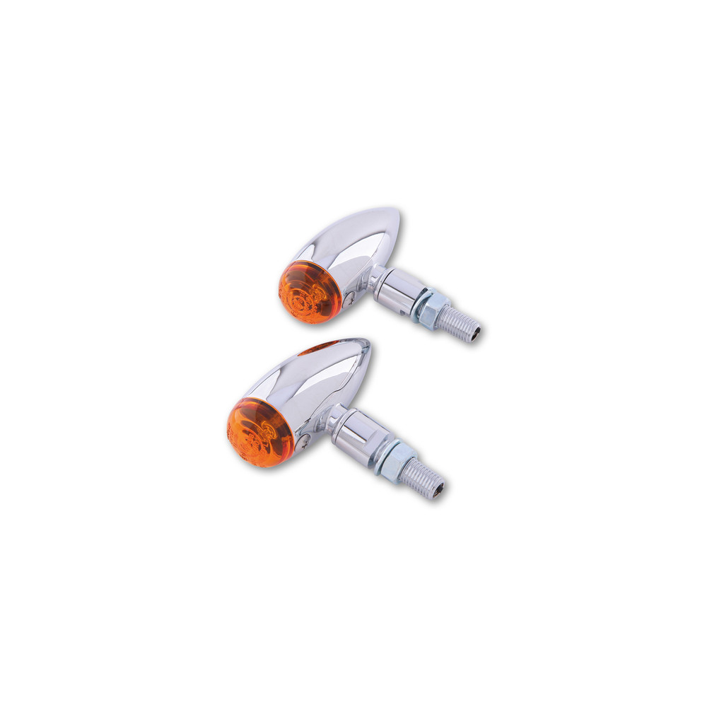 Clignotant HIGHSIDER smart Micro-Bullet homologué - verre orange - la paire