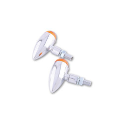 Clignotant HIGHSIDER smart Micro-Bullet homologué - verre orange - la paire