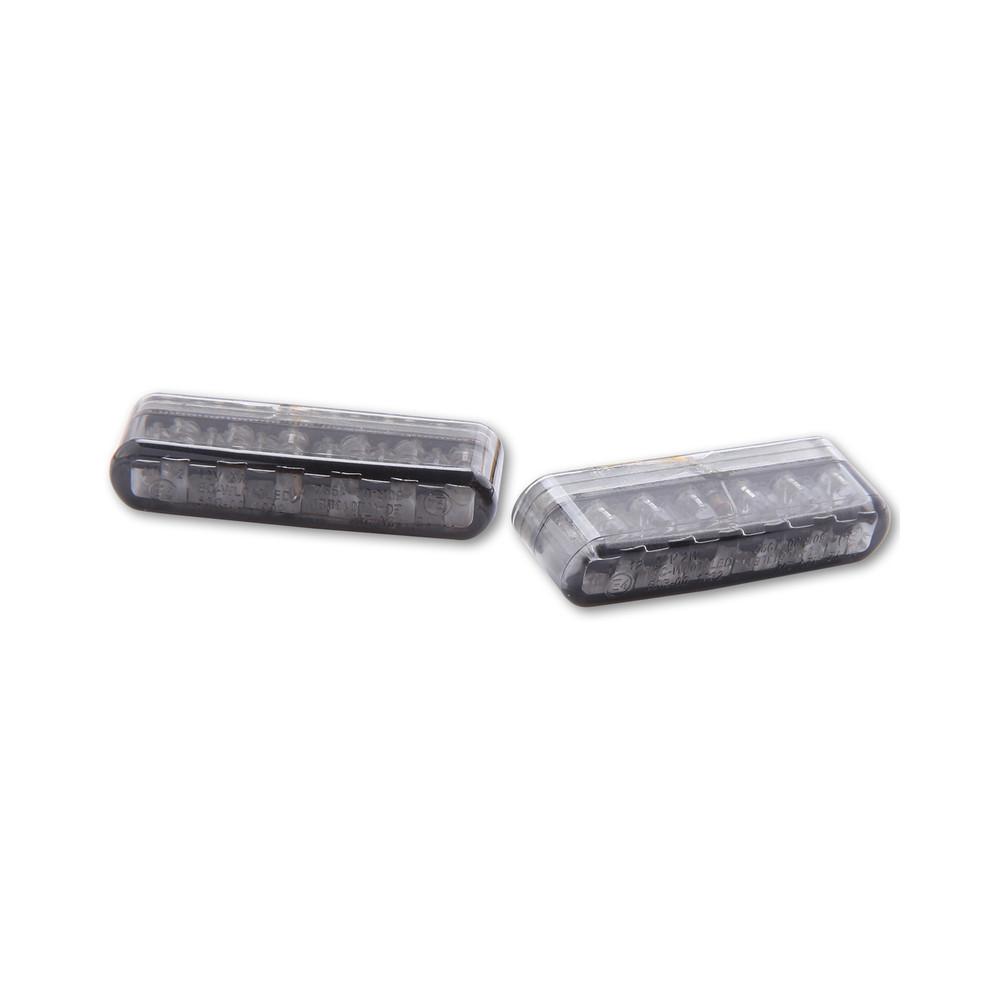 Clignotant LED embout de guidon HIGHSIDER smart Shorty homologué - verre fumé - la paire