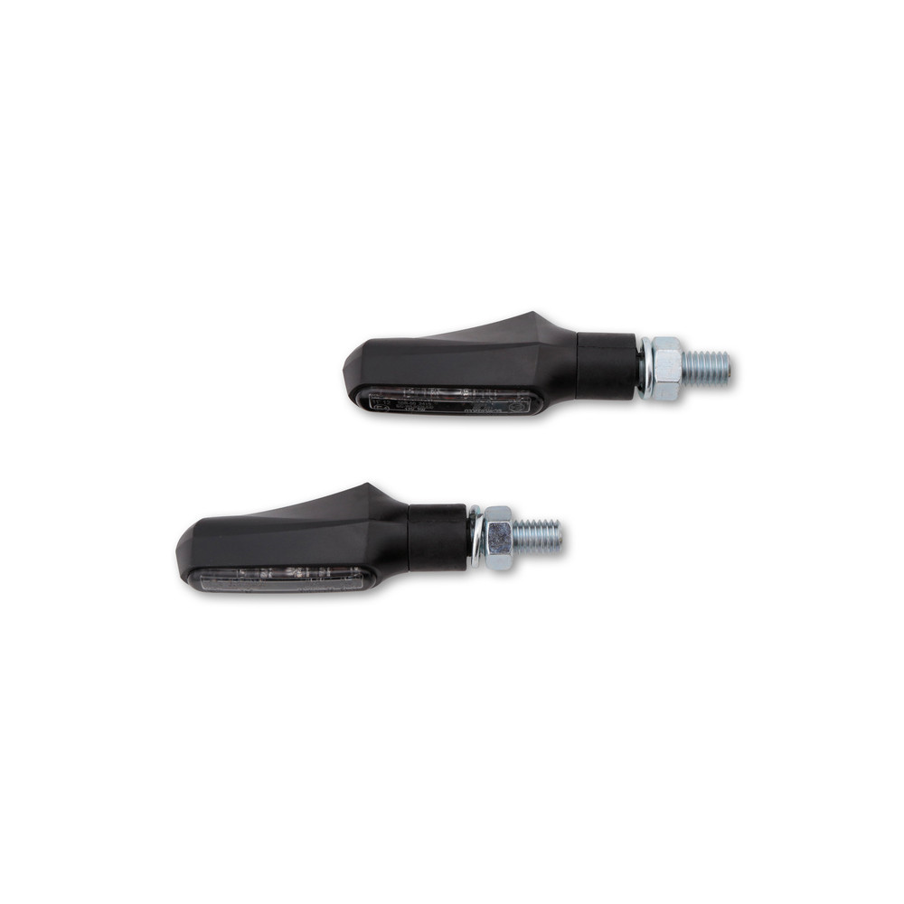 Clignotant LED HIGHSIDER smart Shorty Fin homologué - verre fumé - la paire