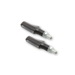 Feu arrière/clignotant LED HIGHSIDER smart Shorty Fin 3en1 homologué - verre fumé - la paire