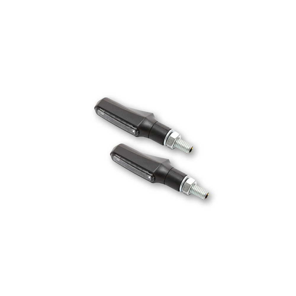Feu arrière/clignotant LED HIGHSIDER smart Shorty Fin 3en1 homologué - verre fumé - la paire