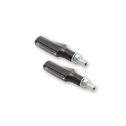 Feu arrière/clignotant LED HIGHSIDER smart Shorty Fin 3en1 homologué - verre fumé - la paire