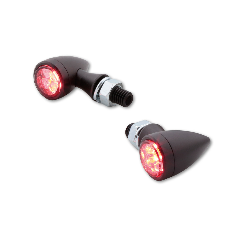 Feu arrière/clignotant LED HIGHSIDER smart Sixteen Bullet 3en1 homologué - verre fumé - la paire
