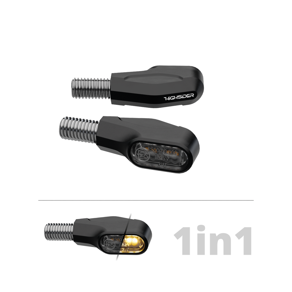 Clignotant LED HIGHSIDER pro Ventura-X homologué - verre fumé - la paire