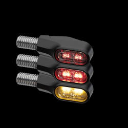 Feu arrière/clignotant LED HIGHSIDER pro Ventura-X 3en1 homologué - verre fumé - la paire