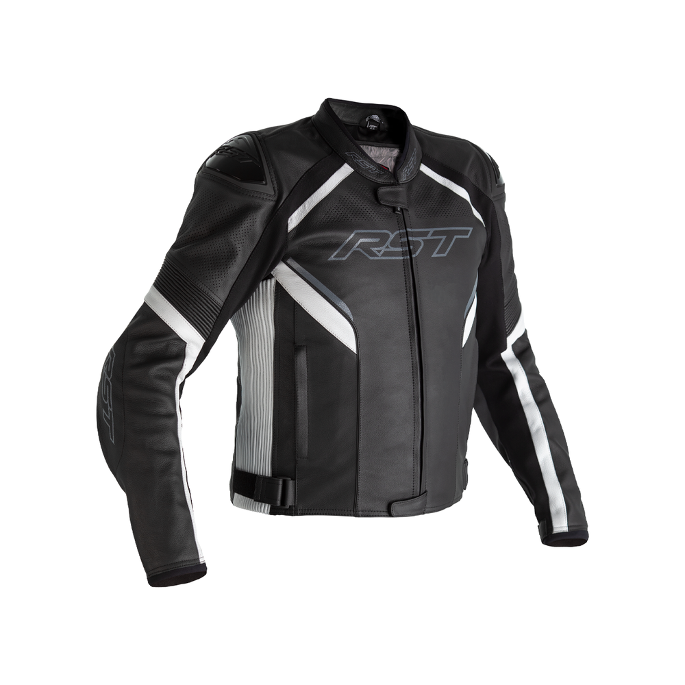 Veste RST Sabre Airbag cuir - noir/blanc