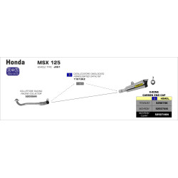 Silencieux Arrow X-Kone Titane embout carbone, Honda 125 MSX