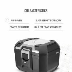 Top case SHAD Terra 41 noir/couvercle en aluminium