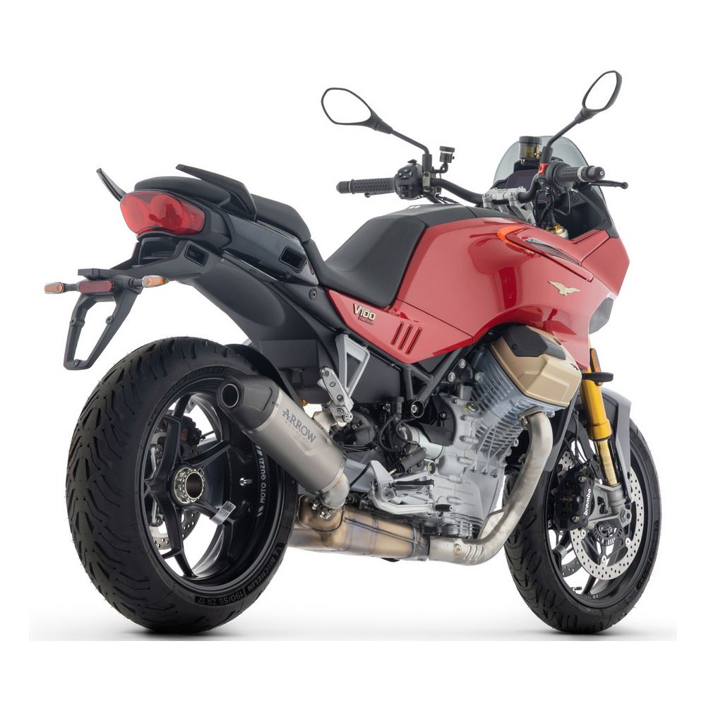 Echappement Arrow Indy Race alu noir - MOTO GUZZI STELVIO / V100 MANDELLO 2025