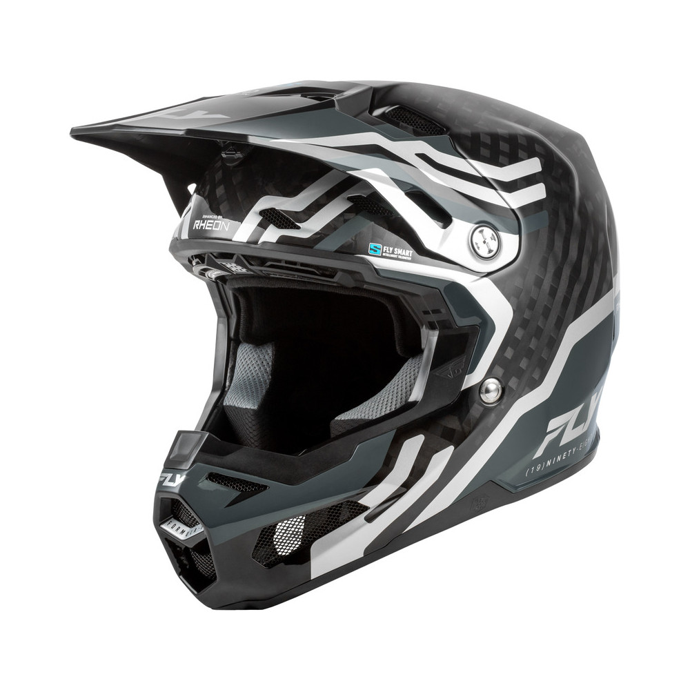 Casque FLY RACING Formula S Carbon Byte - Black Carbon/gris/argent