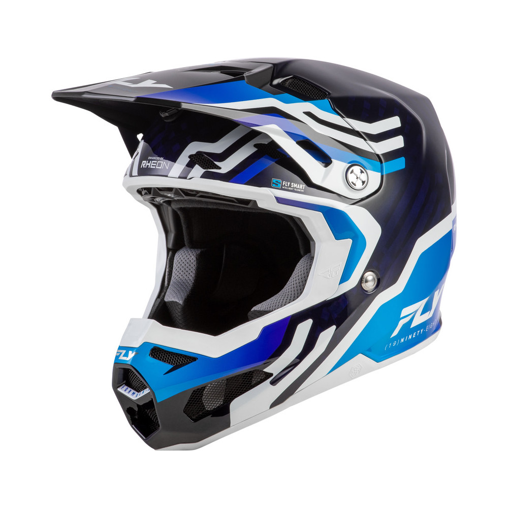 Casque FLY RACING Formula S Carbon Byte - Blue Carbon/blanc
