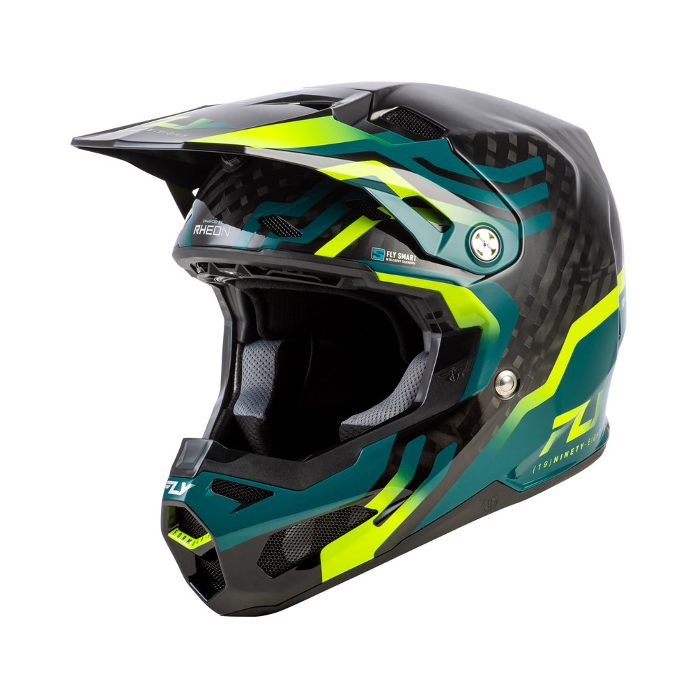 Casque FLY RACING Formula S Carbon Byte - Black Carbon/Teal/Lime