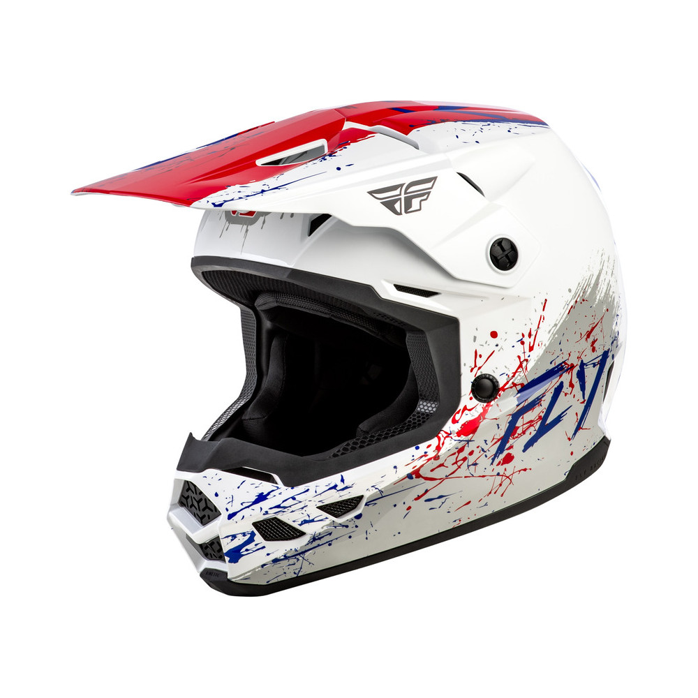 Casque enfant FLY RACING Kinetic Drip - rouge/blanc/bleu