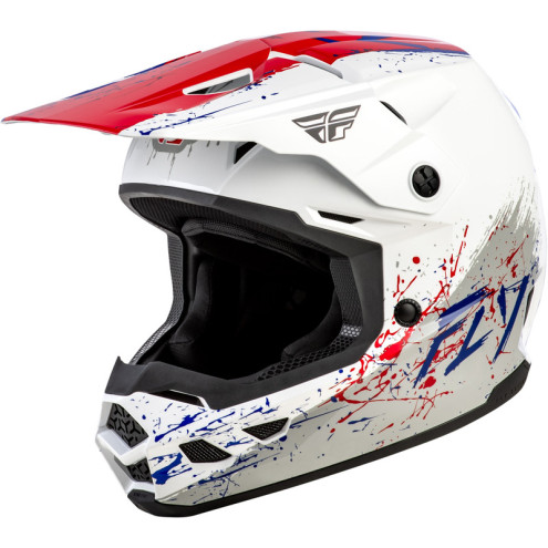 Casque enfant FLY RACING Kinetic Drip - rouge/blanc/bleu